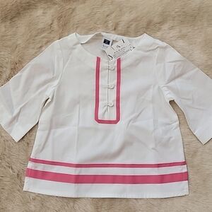 JANIE AND JACK WHITE WITH PINK SWIM COVER-UP TUNIC, NEW!